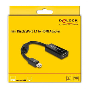 Delock Adapter mini DisplayPort 1.1 male HDMI female Passive schwarz Delock