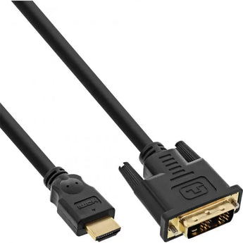 HDMI-DVI Kabel, vergoldete Kontakte, HDMI Stecker auf DVI 18+1 Stecker, 0,5m InLine